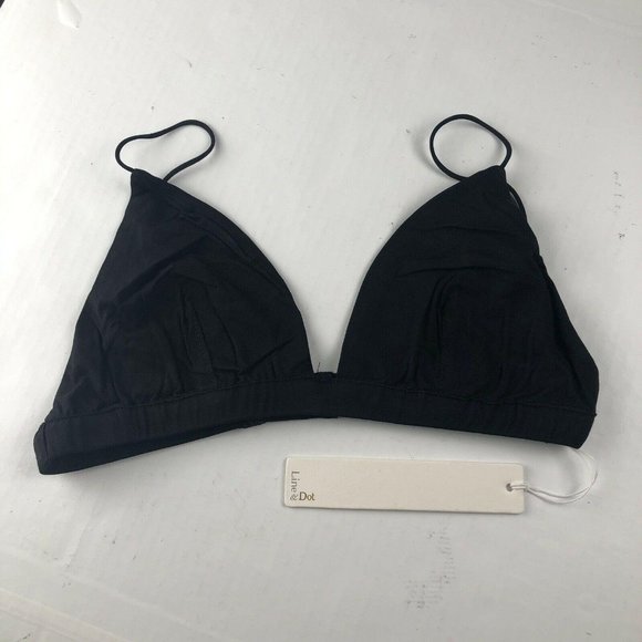 NWT LINE & DOT Basic Triangular Black Bralette Wireless Size XS - Picture 4 of 9